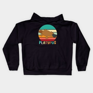 Vintage retro platypus Kids Hoodie